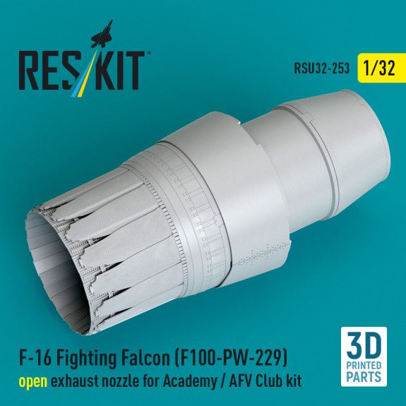 1:32 F-16 Fighting Falcon (F100-PW-229) open exhaust nozzle for Academy / AFV Club kit