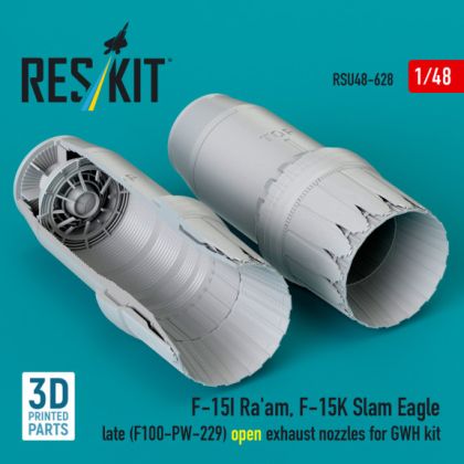 1:48 F‑15I Ra'am, F‑15K Slam Eagle late (F100-PW-229) open exhaust nozzles for GWH kit