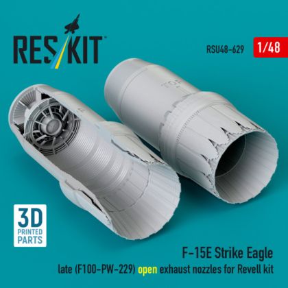 1:48 F‑15E Strike Eagle late (F100-PW-229) open exhaust nozzles for Revell kit