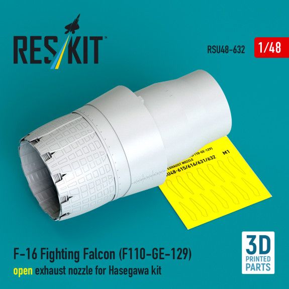 1:48 F-16 Fighting Falcon (F110-GE-129) open exhaust nozzle for Hasegawa kit