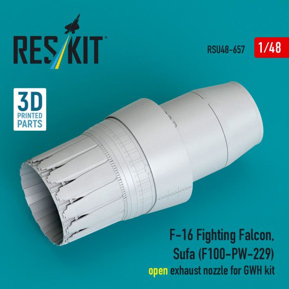 1:48 F-16 Fighting Falcon, Sufa (F100-PW-229) open exhaust nozzles for GWH kit
