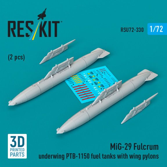 1:72 MiG-29 Fulcrum underwing PTB-1150 fuel tanks with wing pylons (2 pcs)