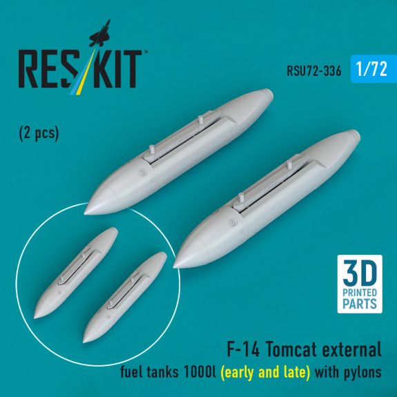 1:72 F-14 Tomcat external fuel tanks 1000l (early and late) with pylons (2 pcs)