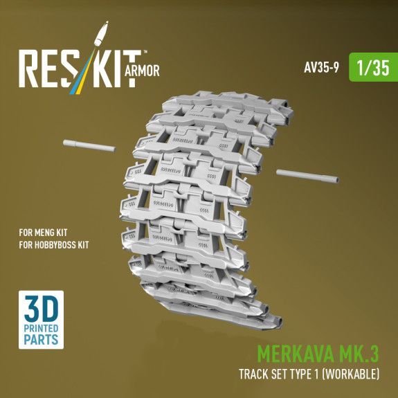 1:35 Merkava Mk.3 track set Type 1 (Workable) for Meng/HobbyBoss kit