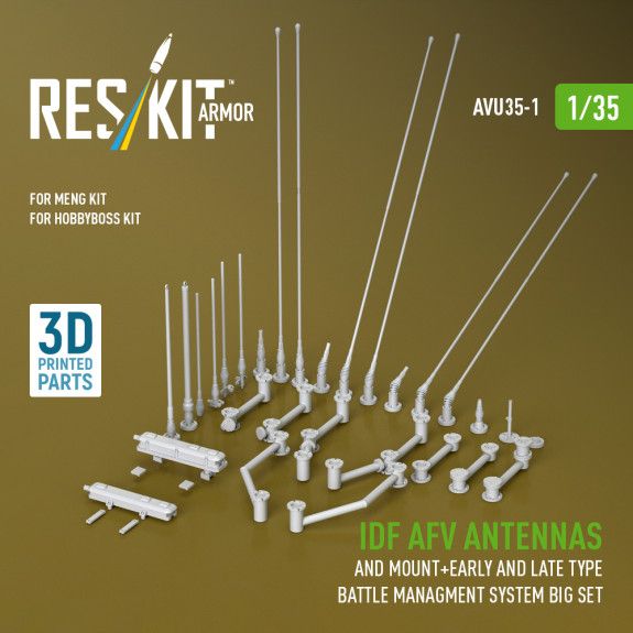 1:35 IDF AFV antennas and mount + early and late type battle managment system big set