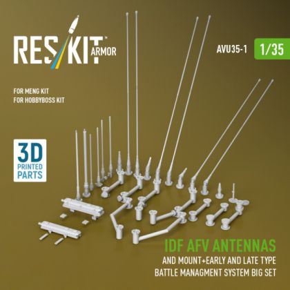 1:35 IDF AFV antennas and mount + early and late type battle managment system big set