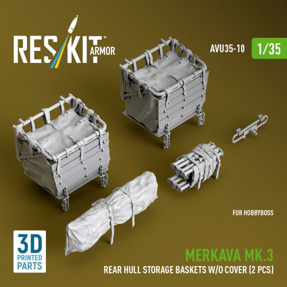 1:35 Merkava Mk.3 rear hull storage baskets w/o cover (2 pcs) for HobbyBoss kit