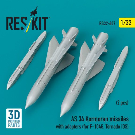 1:32 AS.34 Kormoran missiles with adapters (2 pcs) (for F-104G, Tornado IDS)