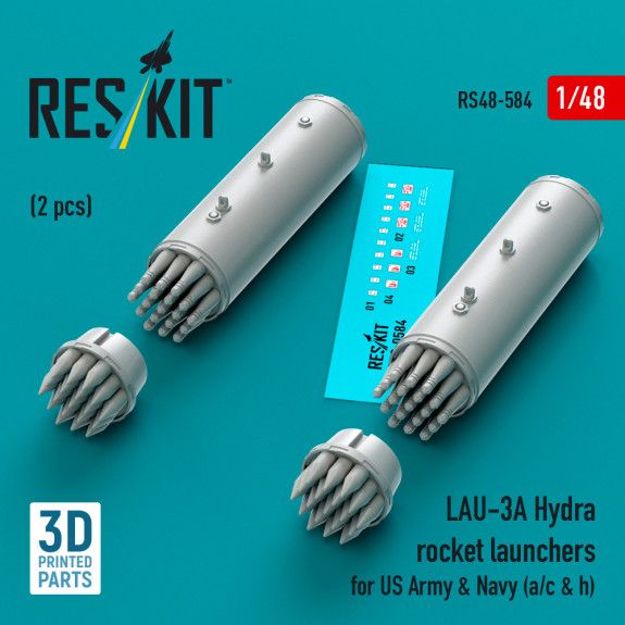 1:48 LAU-3A Hydra rocket launchers for US Army & Navy (a/c & h) (2pcs)
