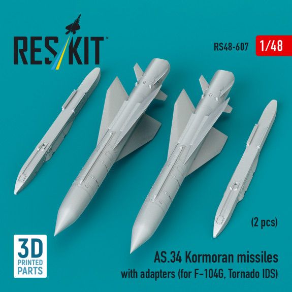 1:48 AS.34 Kormoran missiles with adapters (2 pcs) (for F-104G, Tornado IDS)