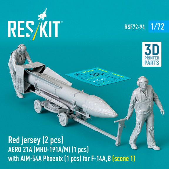 1:72 Red jersey (2 pcs) AERO 21A (MHU-191A/M) (1 pcs) with AIM-54A Phoenix (1 pcs) for F-14A,B (scene 1)