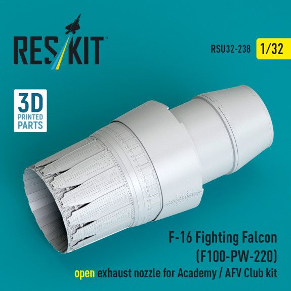 1:32 F-16 Fighting Falcon (F100-PW-220) open exhaust nozzle for Academy / AFV Club kit