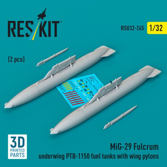 1:32 MiG-29 Fulcrum underwing PTB-1150 fuel tanks with wing pylons (2 pcs)