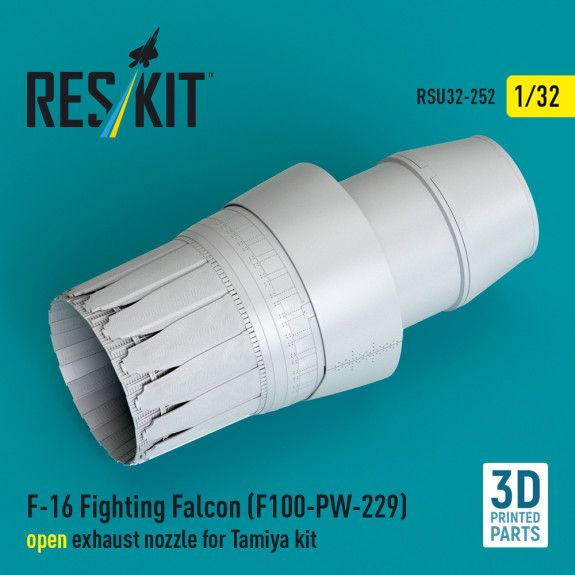 1:32 F-16 Fighting Falcon (F100-PW-229) open exhaust nozzle for Tamiya kit