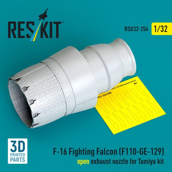 1:32 F-16 Fighting Falcon (F110-GE-129) open exhaust nozzle for Tamiya kit