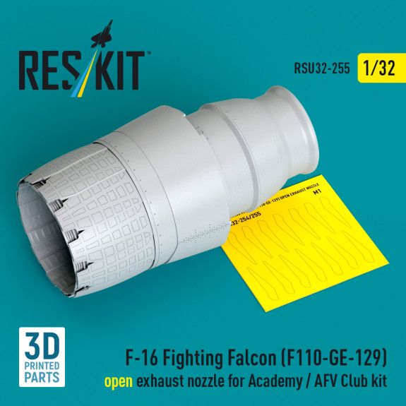 1:32 F-16 Fighting Falcon (F110-GE-129) open exhaust nozzle for Academy / AFV Club kit
