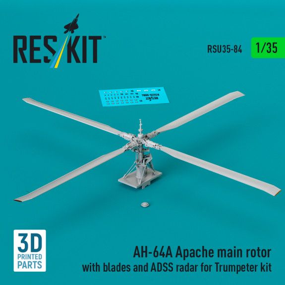 1:35 AH-64A Apache main rotor with blades and ADSS radar for Trumpeter kit