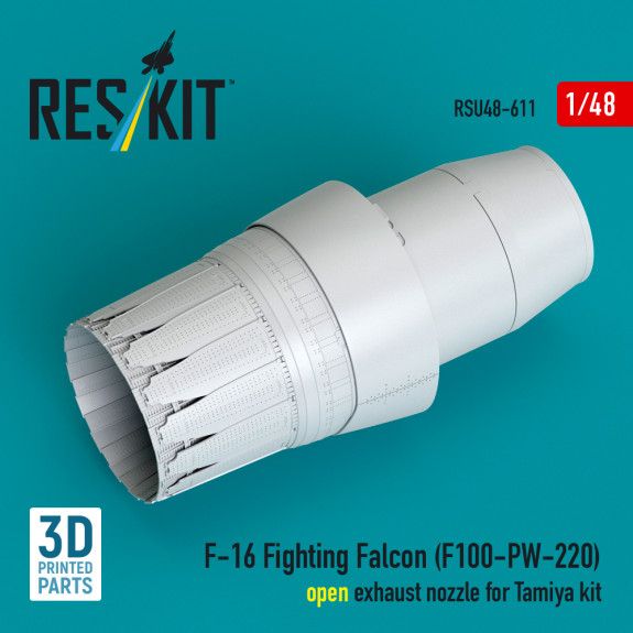 1:48 F-16 Fighting Falcon (F100-PW-220) open exhaust nozzle for Tamiya kit