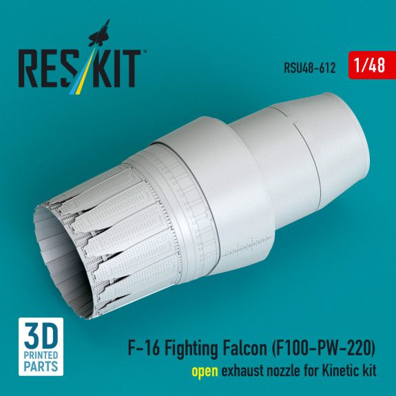 1:48 F-16 Fighting Falcon (F100-PW-220) open exhaust nozzle for Kinetic kit