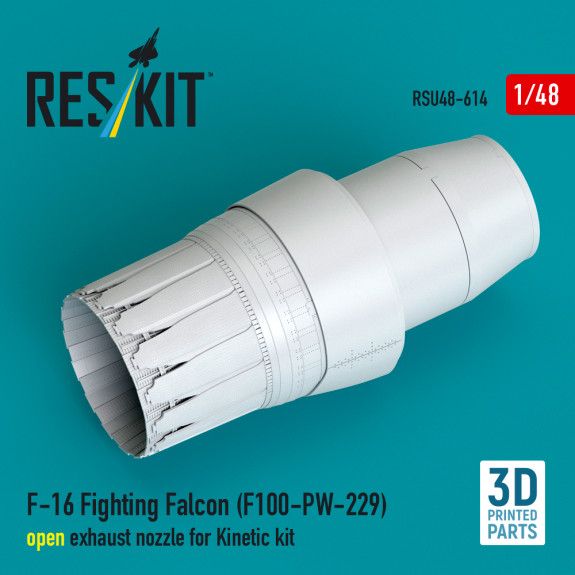 1:48 F-16 Fighting Falcon (F100-PW-229) open exhaust nozzle for Kinetic kit
