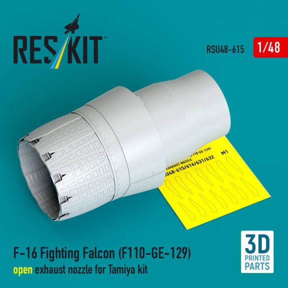 1:48 F-16 Fighting Falcon (F110-GE-129) open exhaust nozzle for Tamiya kit