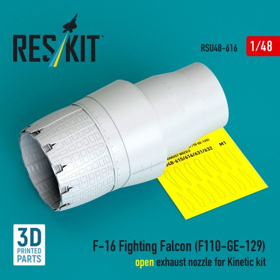 1:48 F-16 Fighting Falcon (F110-GE-129) open exhaust nozzle for Kinetic kit