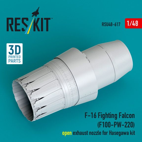 1:48 F-16 Fighting Falcon (F100-PW-220) open exhaust nozzle for Hasegawa kit