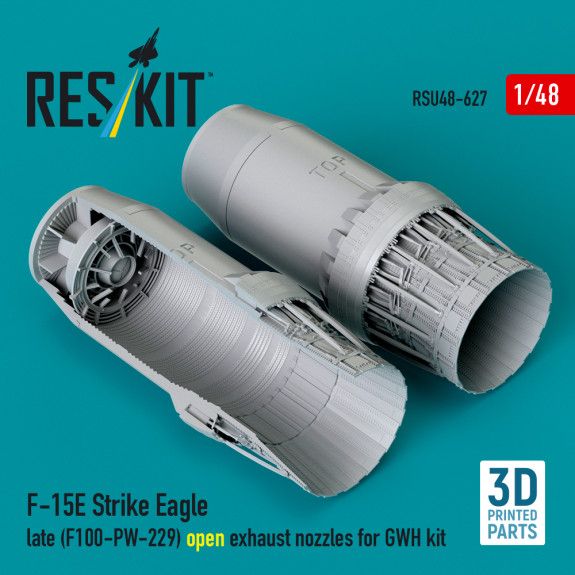 1:48 F‑15E Strike Eagle late (F100-PW-229) open exhaust nozzles for GWH kit