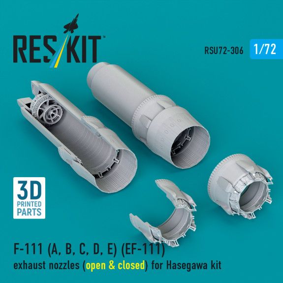 1:72 F-111 (A, B, C, D, E) (EF-111) exhaust nozzles (open & closed) for Hasegawa kit