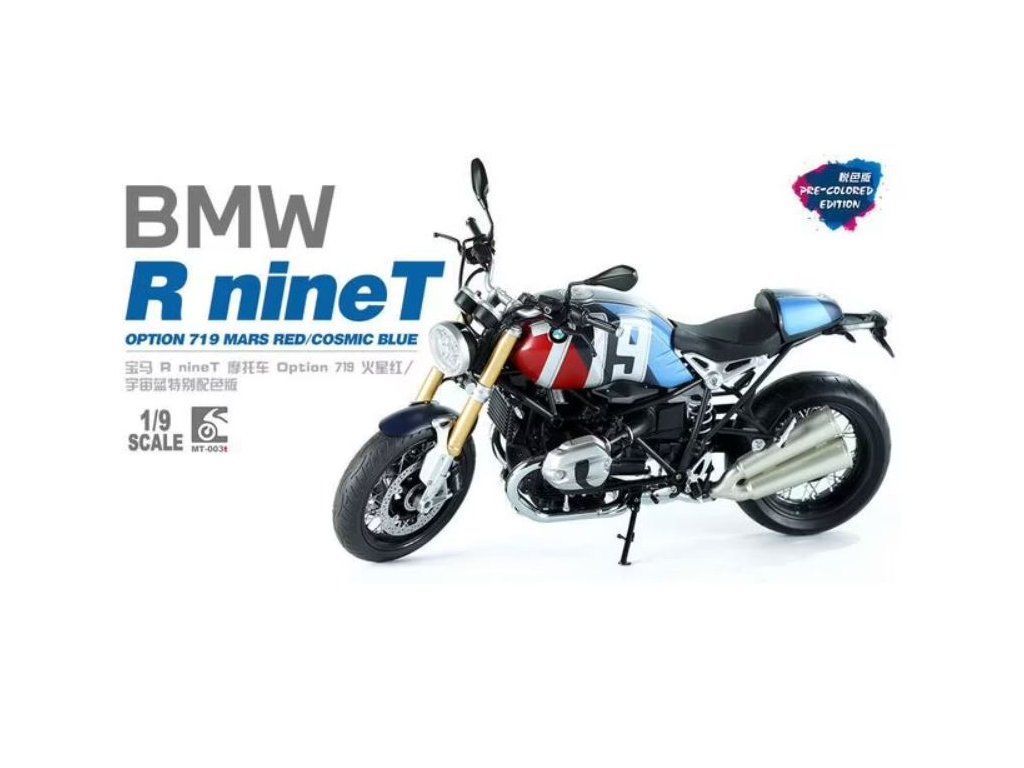 1:9 BMW R nineT Option 719 Mars Red/CosmicBlue (Pre-colored Edition)