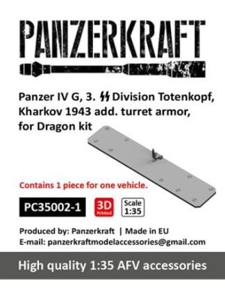 1:35 Panzer IV G, 3. SS Division Totenkopf, Kharkov 1943 add. turret armor, for Dragon kit