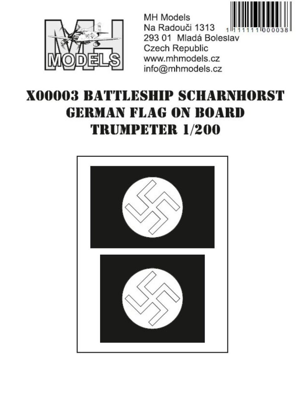 1:200 Battleship Scharnhorst German flag on board Trumpeter 
