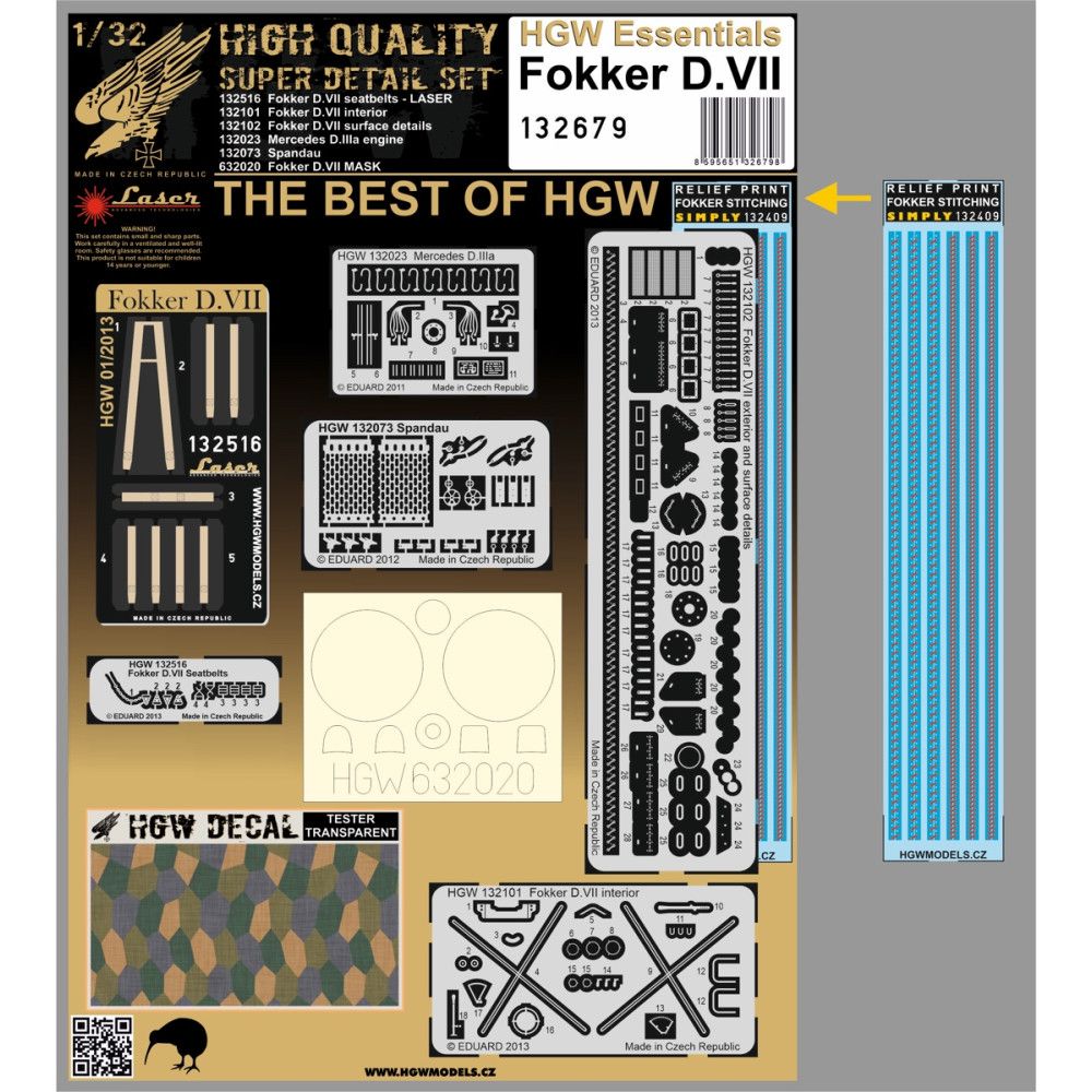1:32 Fokker D.VII - Super Detail Set