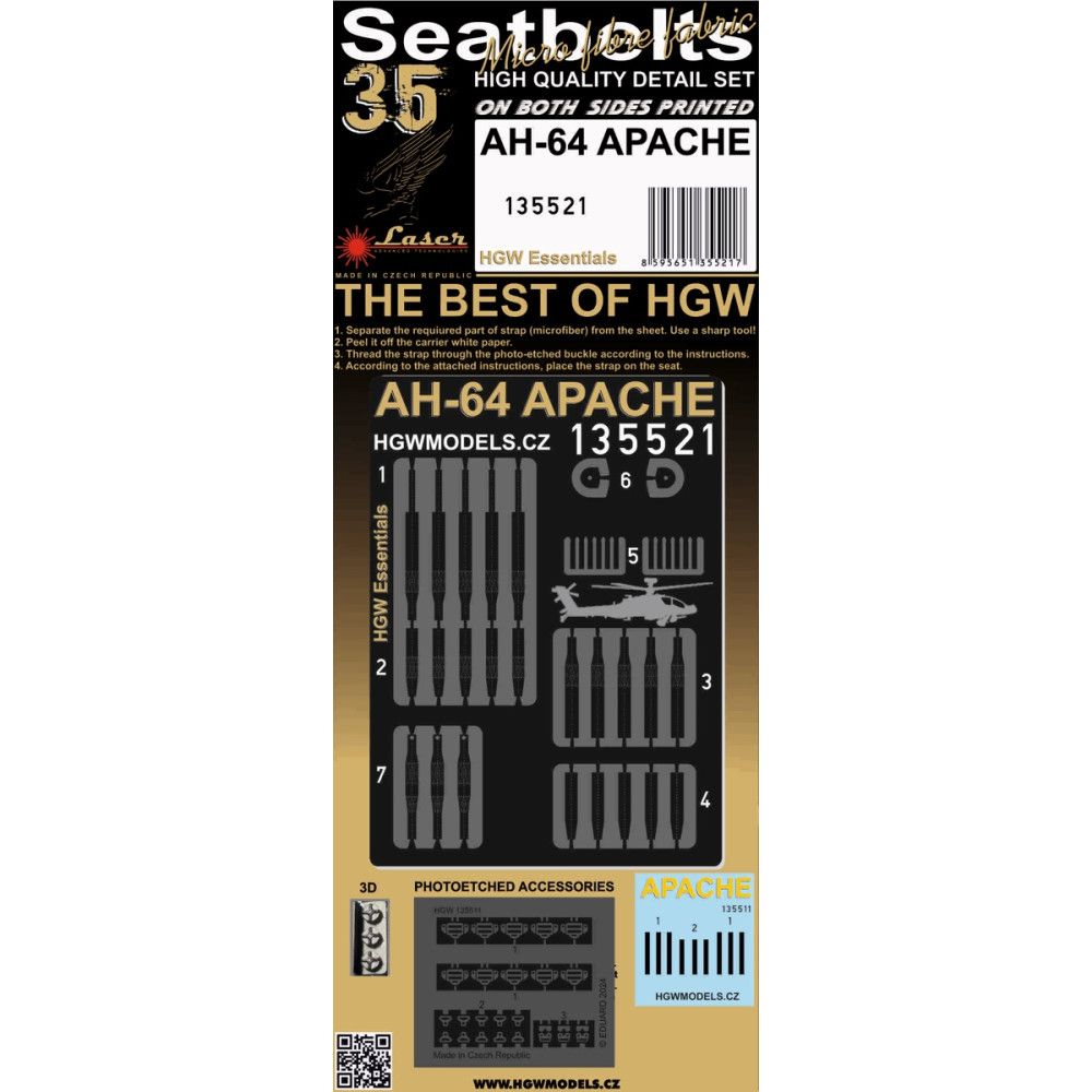 1:35 AH-64 Apache - Seatbelts + Accessories