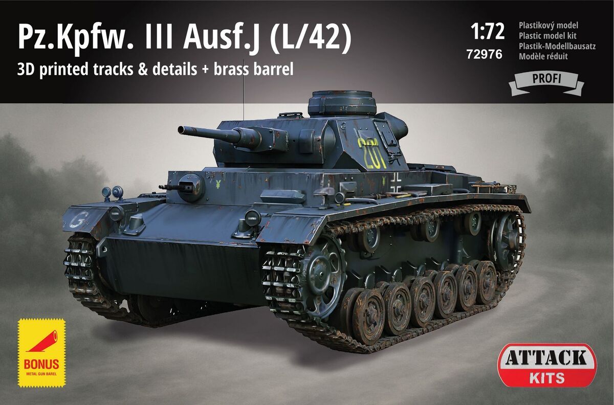 1:72 Pz.Kpfw. III Ausf.J (L/42) with 3D-Printed Tracks & Details and Brass Barrel