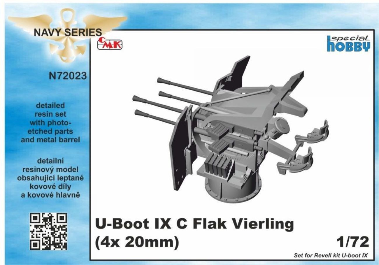 1:72 U-Boot IX Flak-Vierling Conversion, for Revell kit