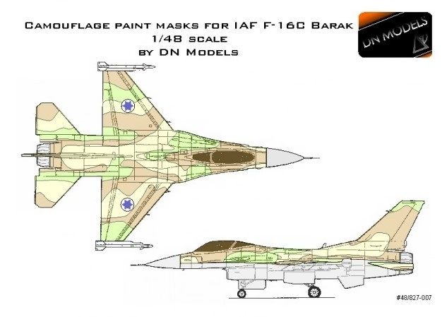 1:48 Camouflage Paint Masks For IAF F-16C Barak
