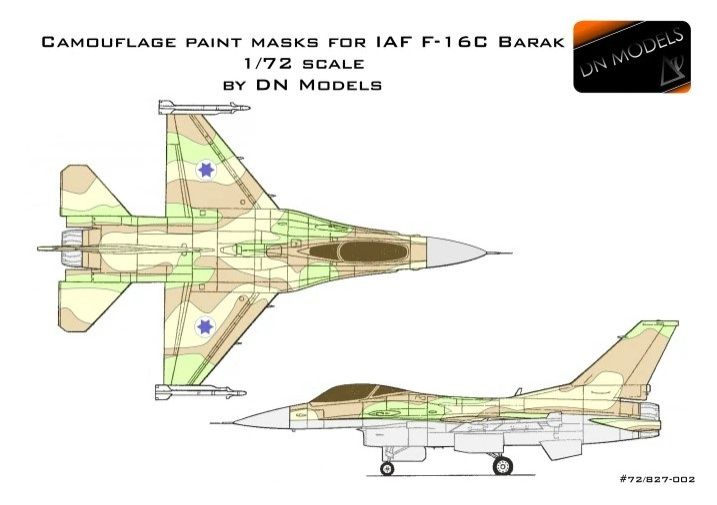 1:72 Camouflage Paint Masks For IAF F-16C Barak