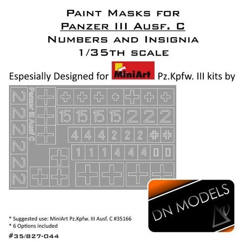 1:35 Paint Masks Set Pz.Kpfw. III Ausf. C - Numbers And Insignia
