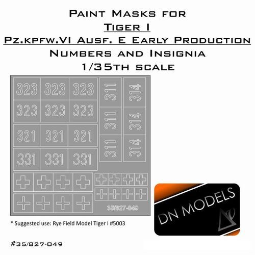 1:35 Paint Masks Set For Tiger I Pz.Kpfw. VI Ausf. E Early Production