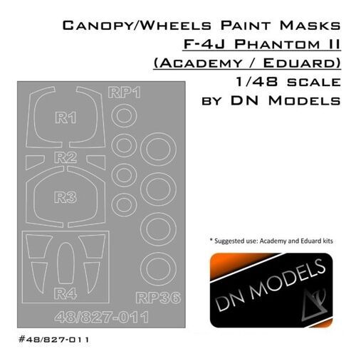1:48 Canopy And Wheels Paint Masks For F-4J Phantom II Rockin Rhino