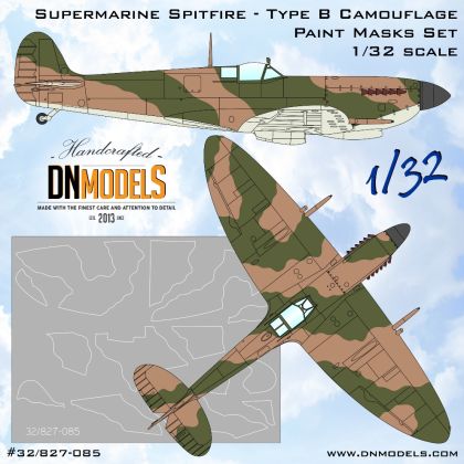 1:32 Spitfire Type B Camouflage Paint Masks Set