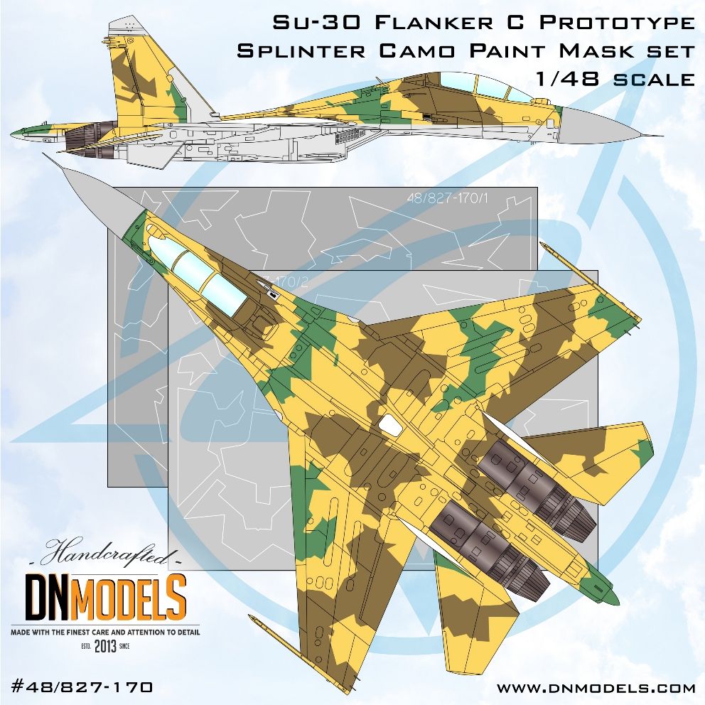 1:48 Su-30 Flanker-C Prototype Splinter Camouflage Paint Mask set