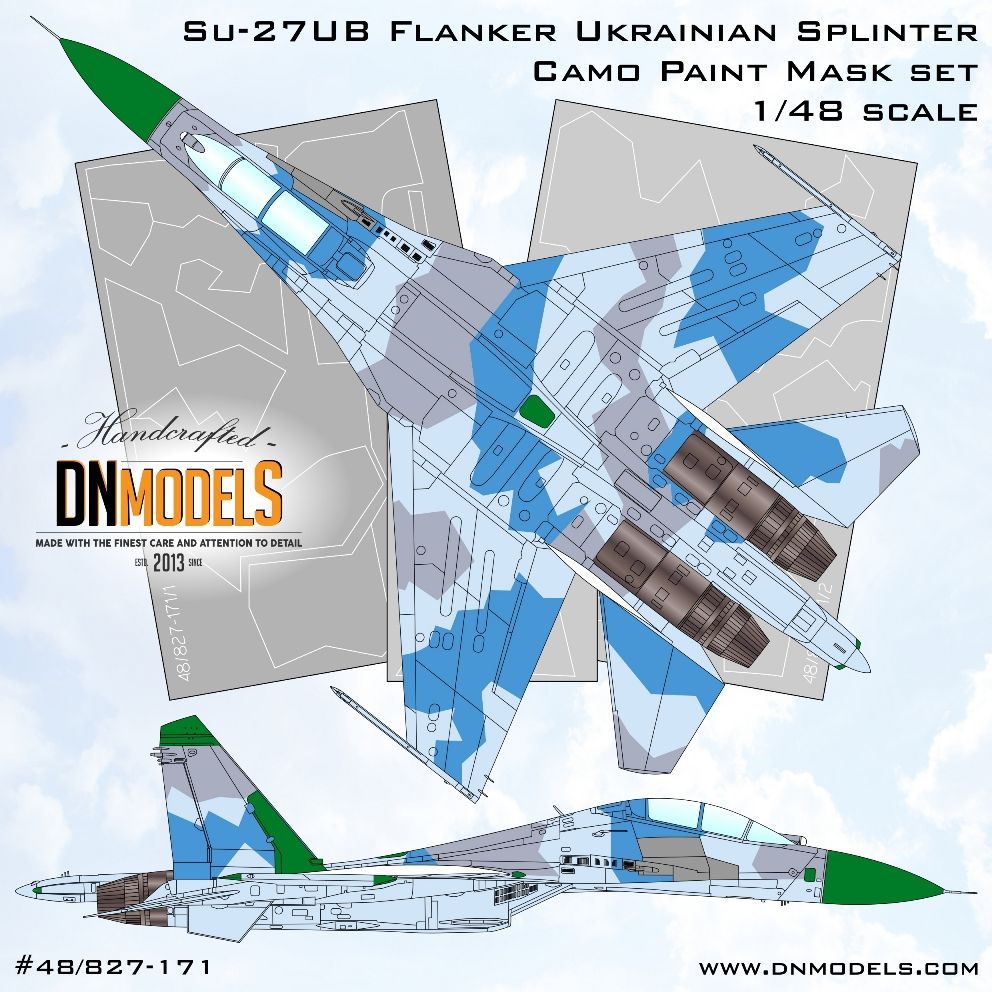 1:48 Su-27UB Ukrainian Splinter Camouflage Paint Mask set