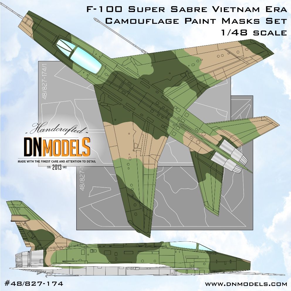 1:48 F-100 Super Sabre Vietnam Era Camouflage Paint Masks Set