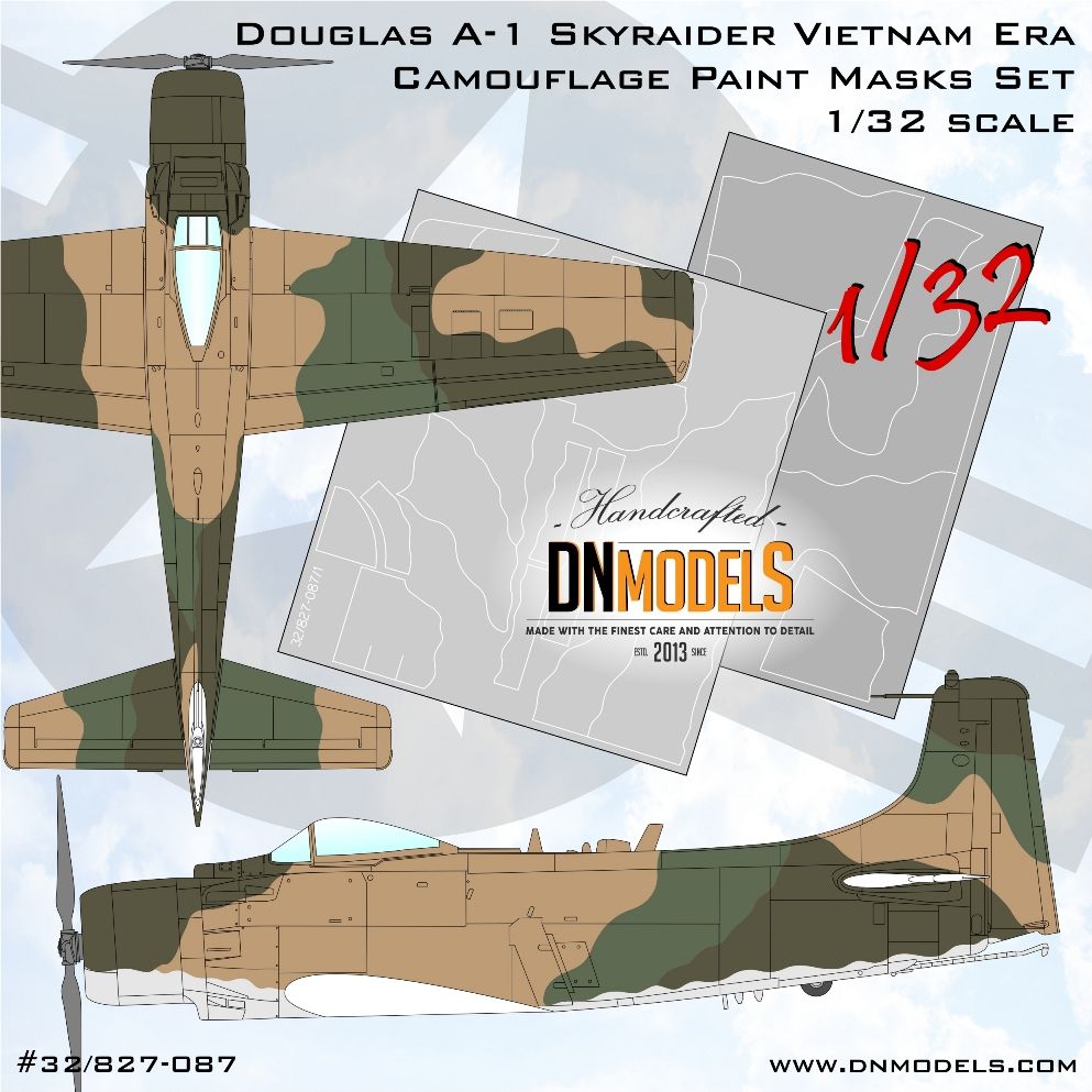 1:32 Douglas A-1 Skyraider Vietnam Era Camouflage Paint Masks Set