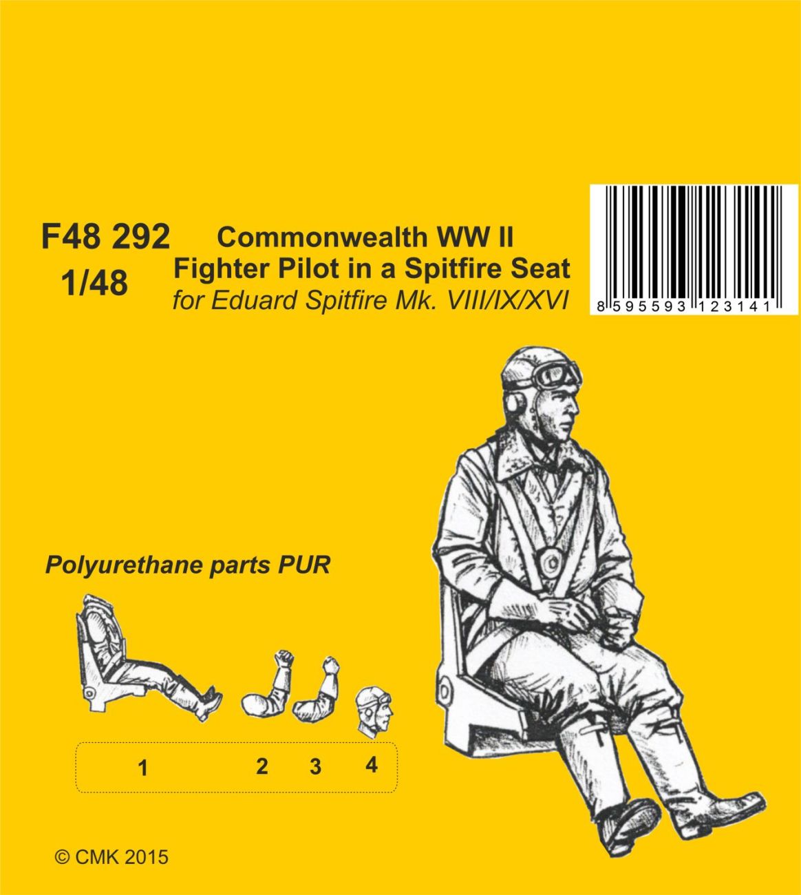 1:48 Commonwealth WWII Fighter Pilot in a Spitfire