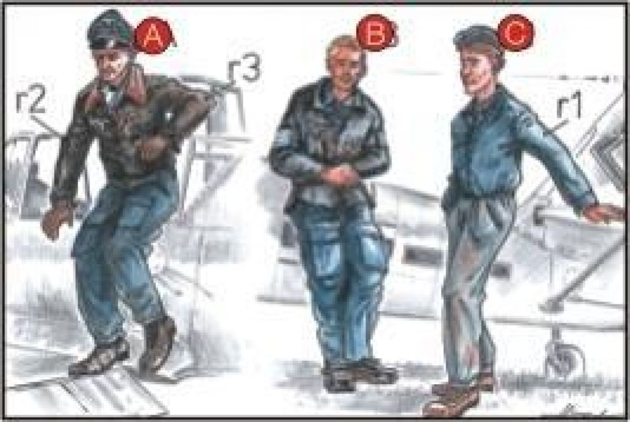 1:72 German Pilots (2 fig.) And Mechanic WW II