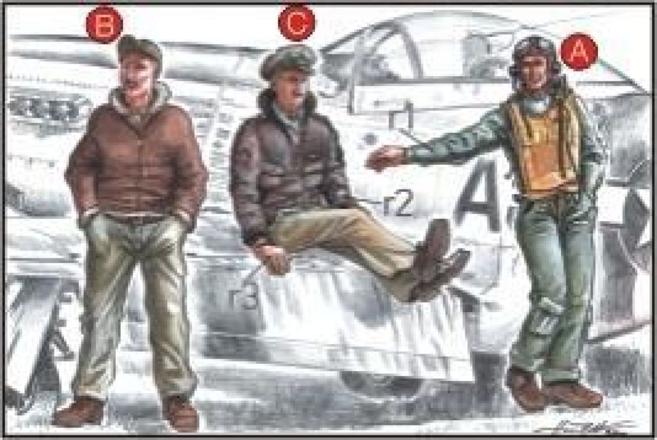 1:72 US Army Pilots (2 fig.) And Mechanic WW II