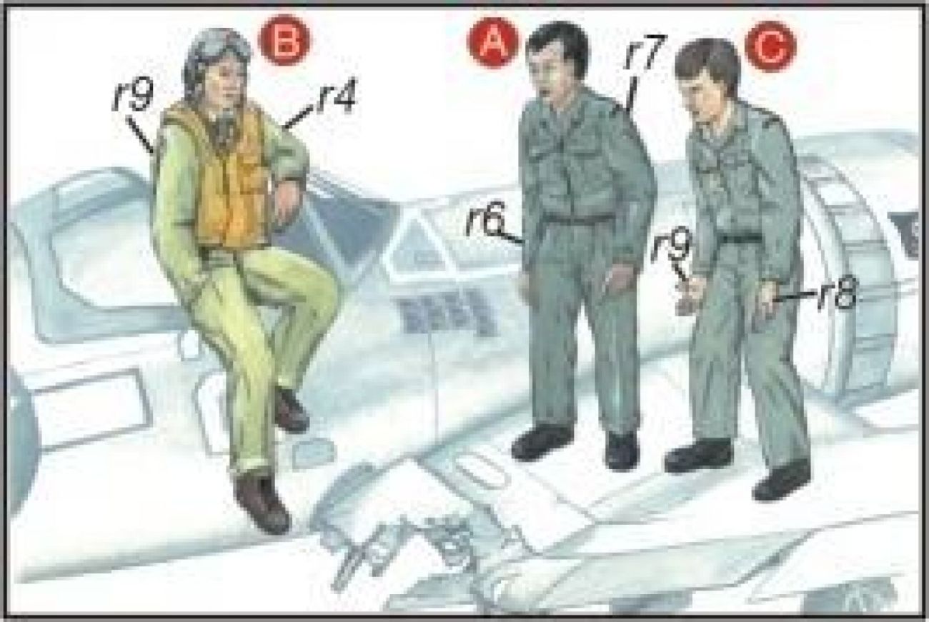 1:72 US Navy Mechanics (2 fig.) And Pilot WW II